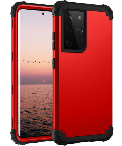 For Samsung Galaxy S21 S21 Ultra S21 Plus Hybrid Rugged Shockproof PC Case Cover - carolay.co