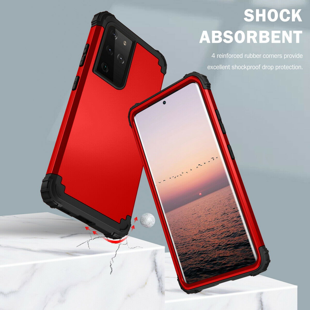 For Samsung Galaxy S21 S21 Ultra S21 Plus Hybrid Rugged Shockproof PC Case Cover - carolay.co