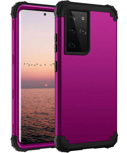 For Samsung Galaxy S21 S21 Ultra S21 Plus Hybrid Rugged Shockproof PC Case Cover - carolay.co