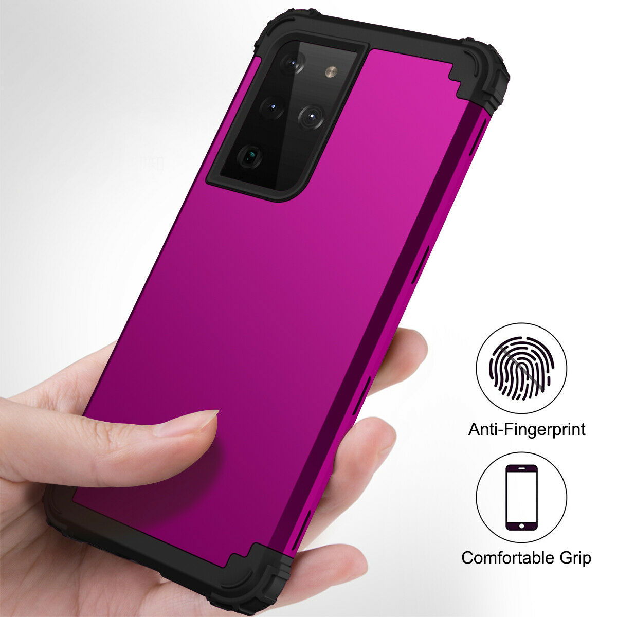 For Samsung Galaxy S21 S21 Ultra S21 Plus Hybrid Rugged Shockproof PC Case Cover - carolay.co