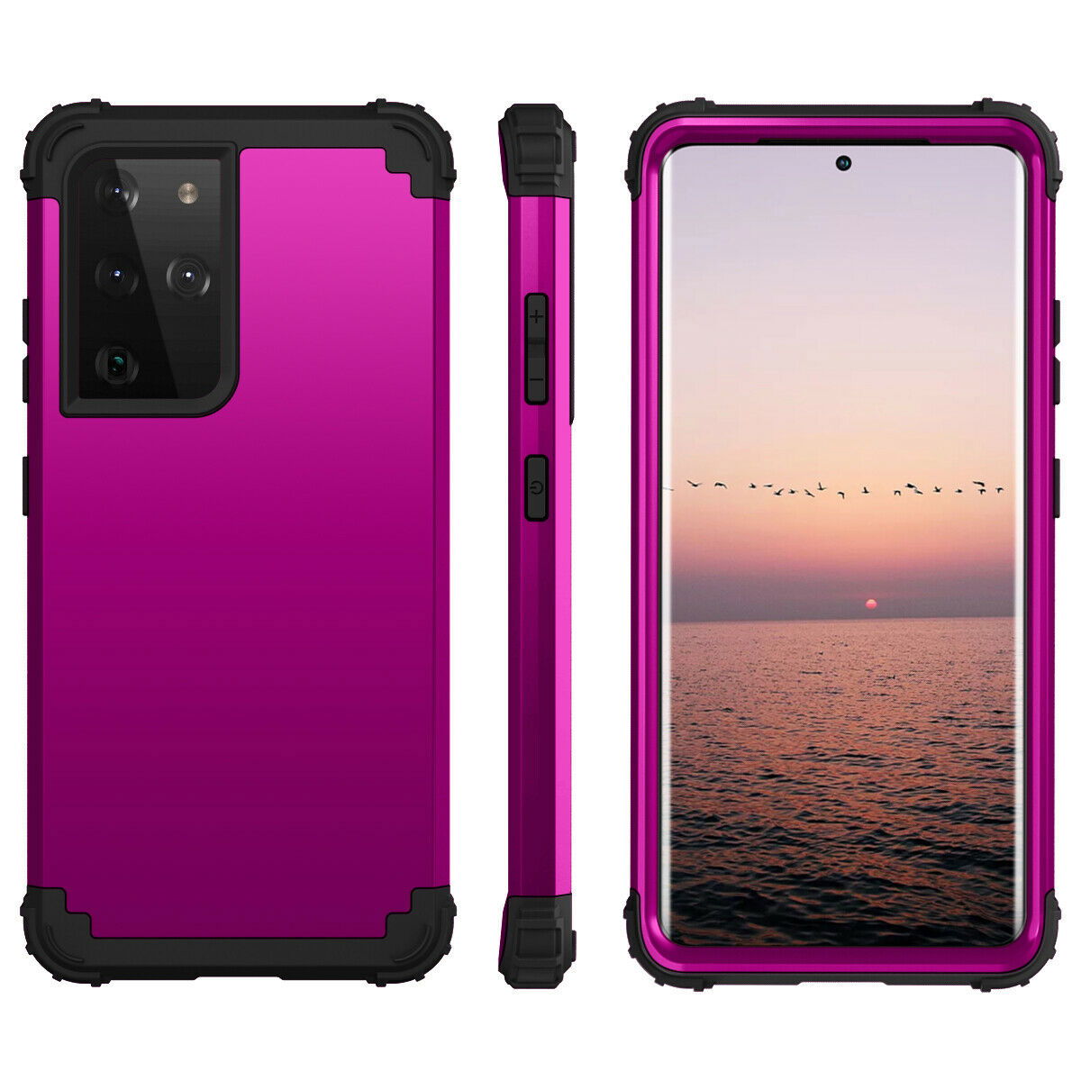 For Samsung Galaxy S21 S21 Ultra S21 Plus Hybrid Rugged Shockproof PC Case Cover - carolay.co