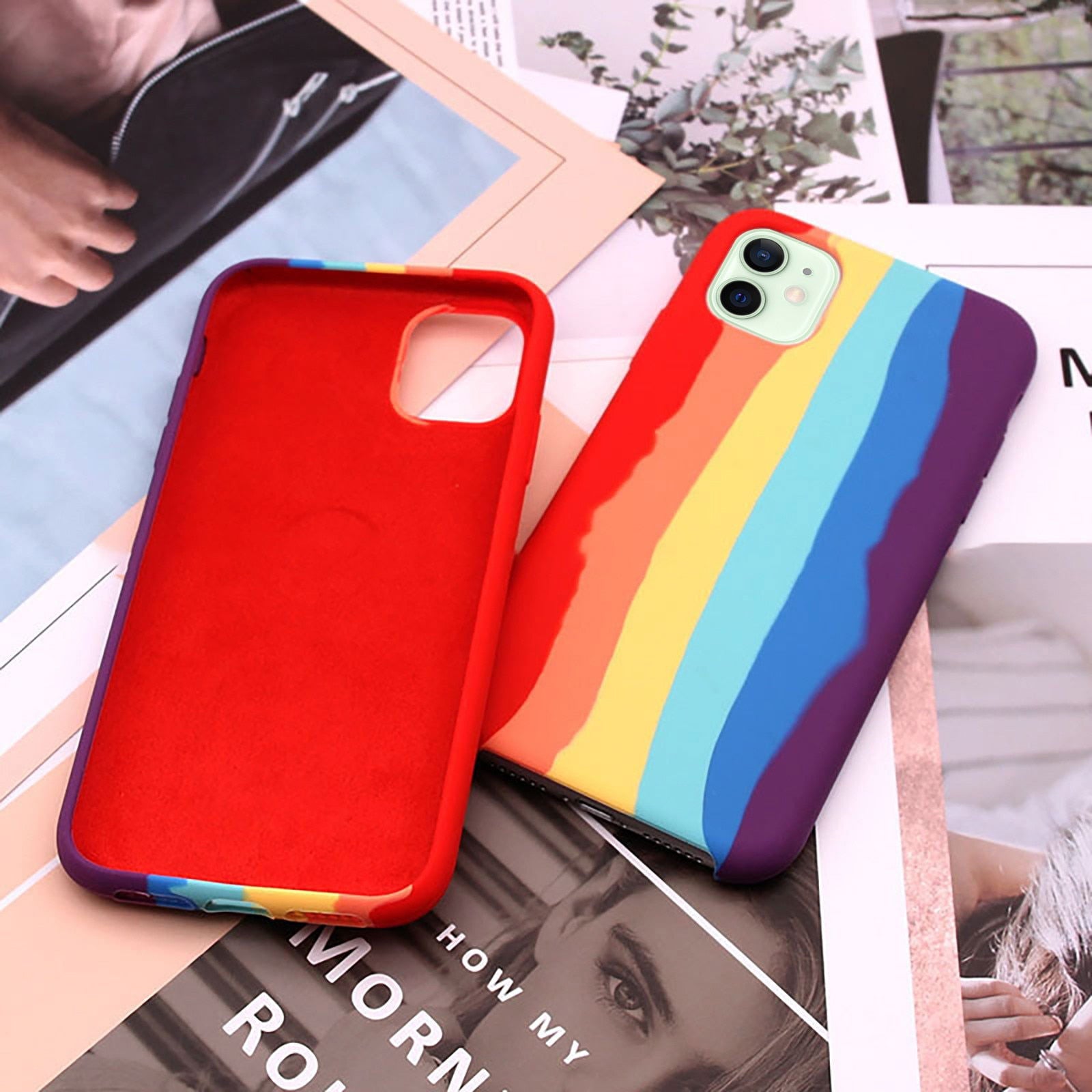 Full Protective Cover Back Liquid Silicone Rainbow For Iphone - carolay.co