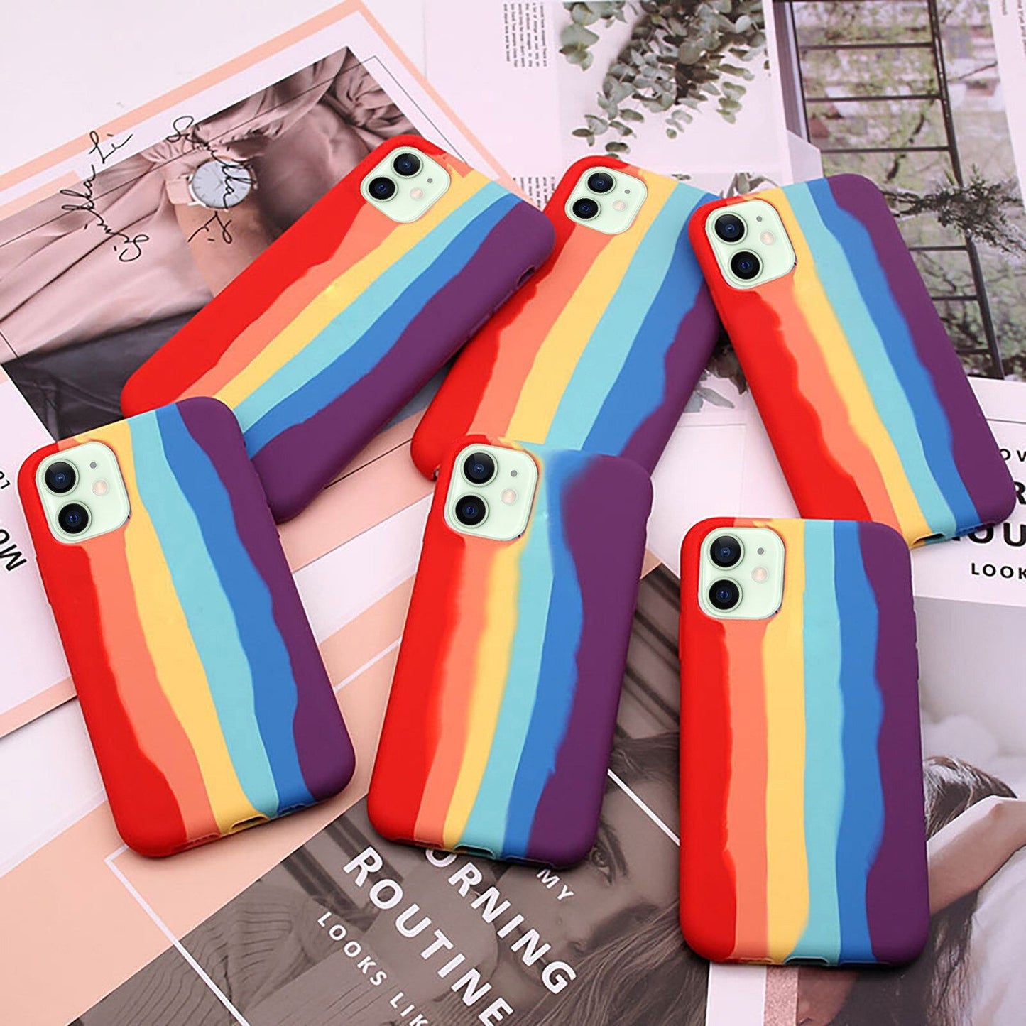 Full Protective Cover Back Liquid Silicone Rainbow For Iphone - carolay.co
