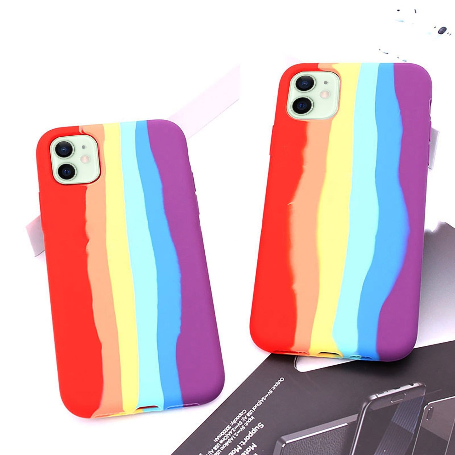 Full Protective Cover Back Liquid Silicone Rainbow For Iphone - carolay.co