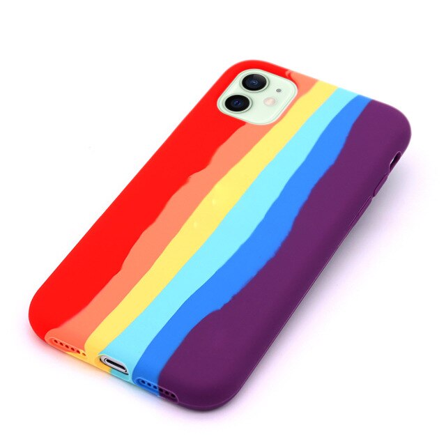Full Protective Cover Back Liquid Silicone Rainbow For Iphone - carolay.co