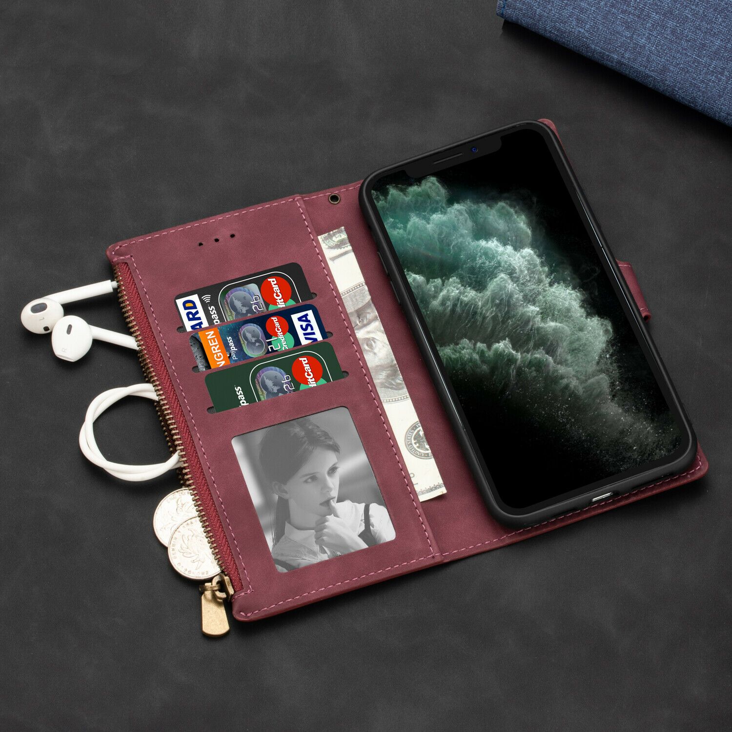 Funda Magnetic Shockproof Protective Card Holder For iPhone - carolay.co