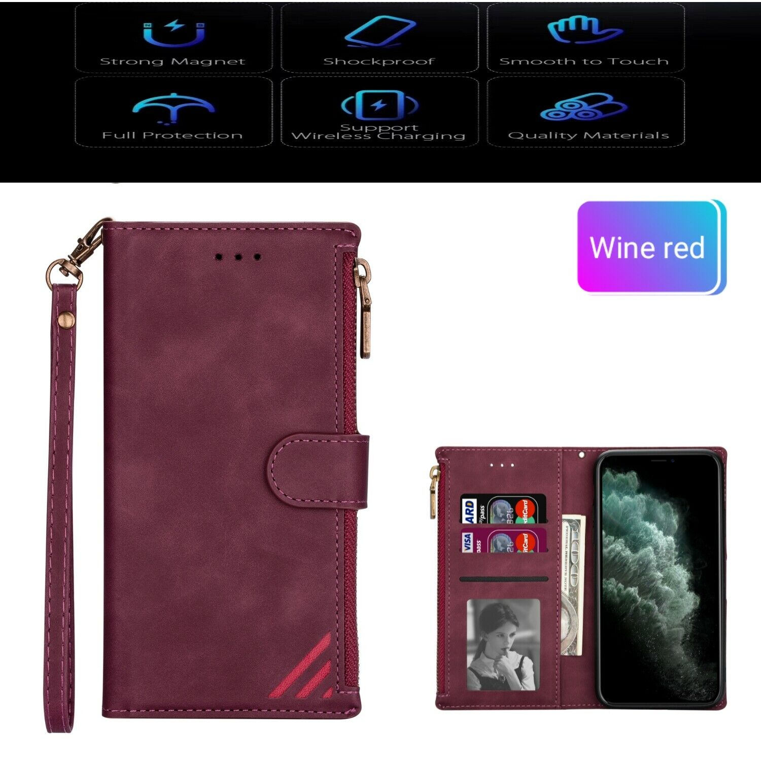 Funda Magnetic Shockproof Protective Card Holder For iPhone - carolay.co