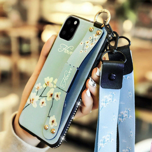 Glitter Bling Diamond Leather Strap Stand Wallet Back Case For iPhone - carolay.co