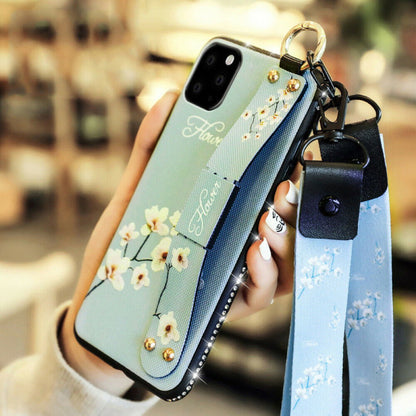 Glitter Bling Diamond Leather Strap Stand Wallet Back Case For iPhone - carolay.co