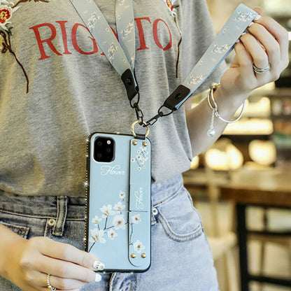 Glitter Bling Diamond Leather Strap Stand Wallet Back Case For iPhone - carolay.co