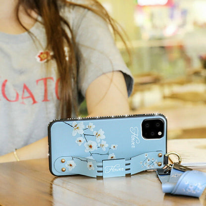 Glitter Bling Diamond Leather Strap Stand Wallet Back Case For iPhone - carolay.co