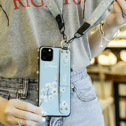 Glitter Bling Diamond Leather Strap Stand Wallet Back Case For iPhone - carolay.co