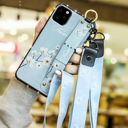 Glitter Bling Diamond Leather Strap Stand Wallet Back Case For iPhone - carolay.co