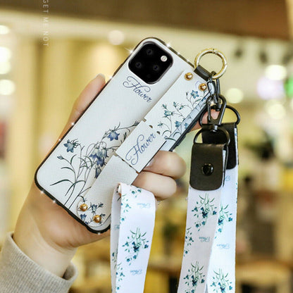 Glitter Bling Diamond Leather Strap Stand Wallet Back Case For iPhone - carolay.co
