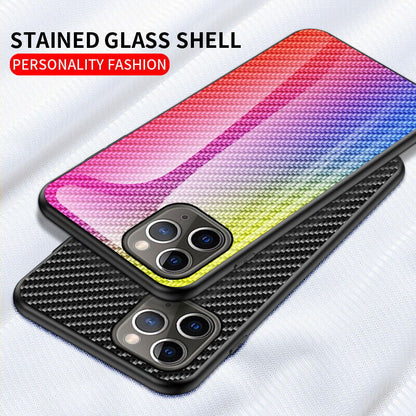 Gradient Hybrid Tempered Glass Rubber Hard Case Back For iPhone - carolay.co
