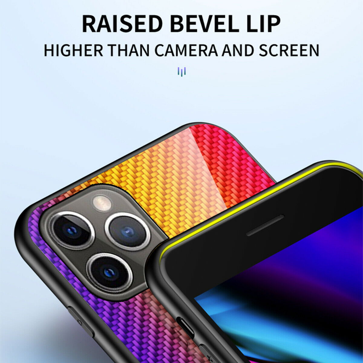 Gradient Hybrid Tempered Glass Rubber Hard Case Back For iPhone - carolay.co