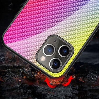 Gradient Hybrid Tempered Glass Rubber Hard Case Back For iPhone - carolay.co