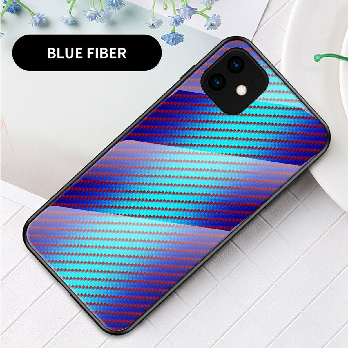 Gradient Hybrid Tempered Glass Rubber Hard Case Back For iPhone - carolay.co