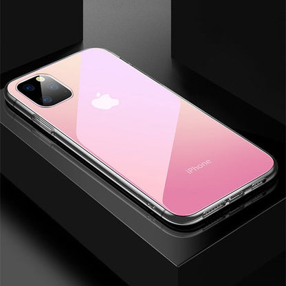 Gradient Transparent Case Anti Scratch Tempered Glass Cover for iPhone - carolay.co