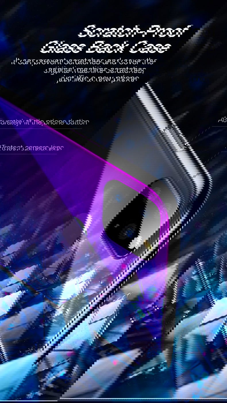 Gradient Transparent Case Anti Scratch Tempered Glass Cover for iPhone - carolay.co