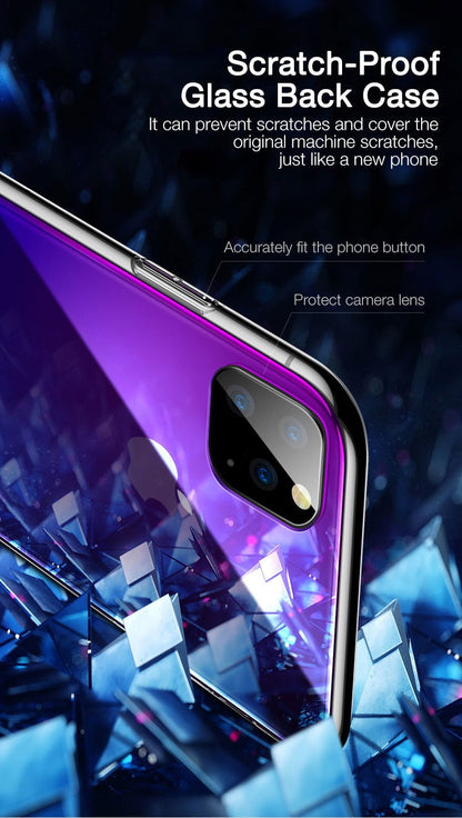Gradient Transparent Case Anti Scratch Tempered Glass Cover for iPhone - carolay.co