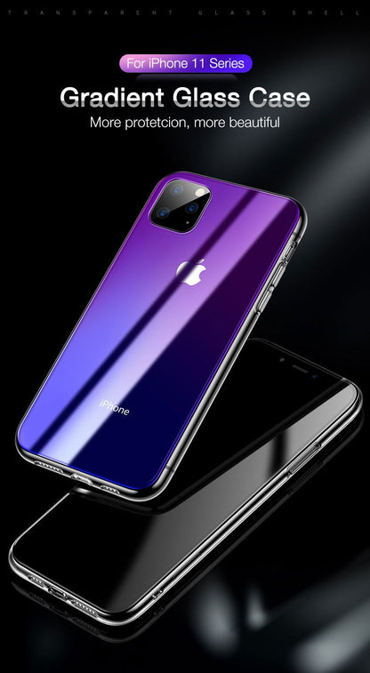 Gradient Transparent Case Anti Scratch Tempered Glass Cover for iPhone - carolay.co