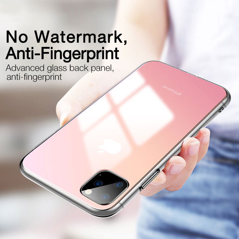 Gradient Transparent Case Anti Scratch Tempered Glass Cover for iPhone - carolay.co