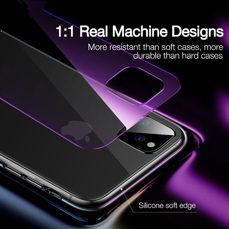 Gradient Transparent Case Anti Scratch Tempered Glass Cover for iPhone - carolay.co