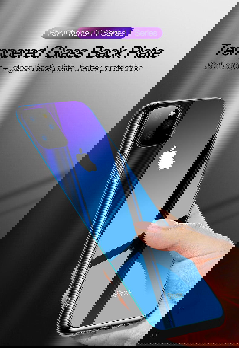Gradient Transparent Case Anti Scratch Tempered Glass Cover for iPhone - carolay.co
