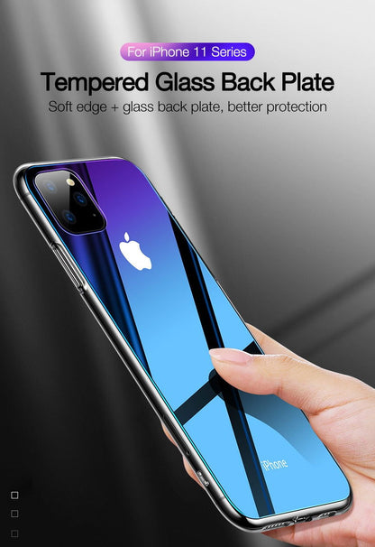 Gradient Transparent Case Anti Scratch Tempered Glass Cover for iPhone - carolay.co