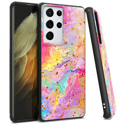 Hard Rubber Case Rainbow Shiny Marble for Samsung - carolay.co