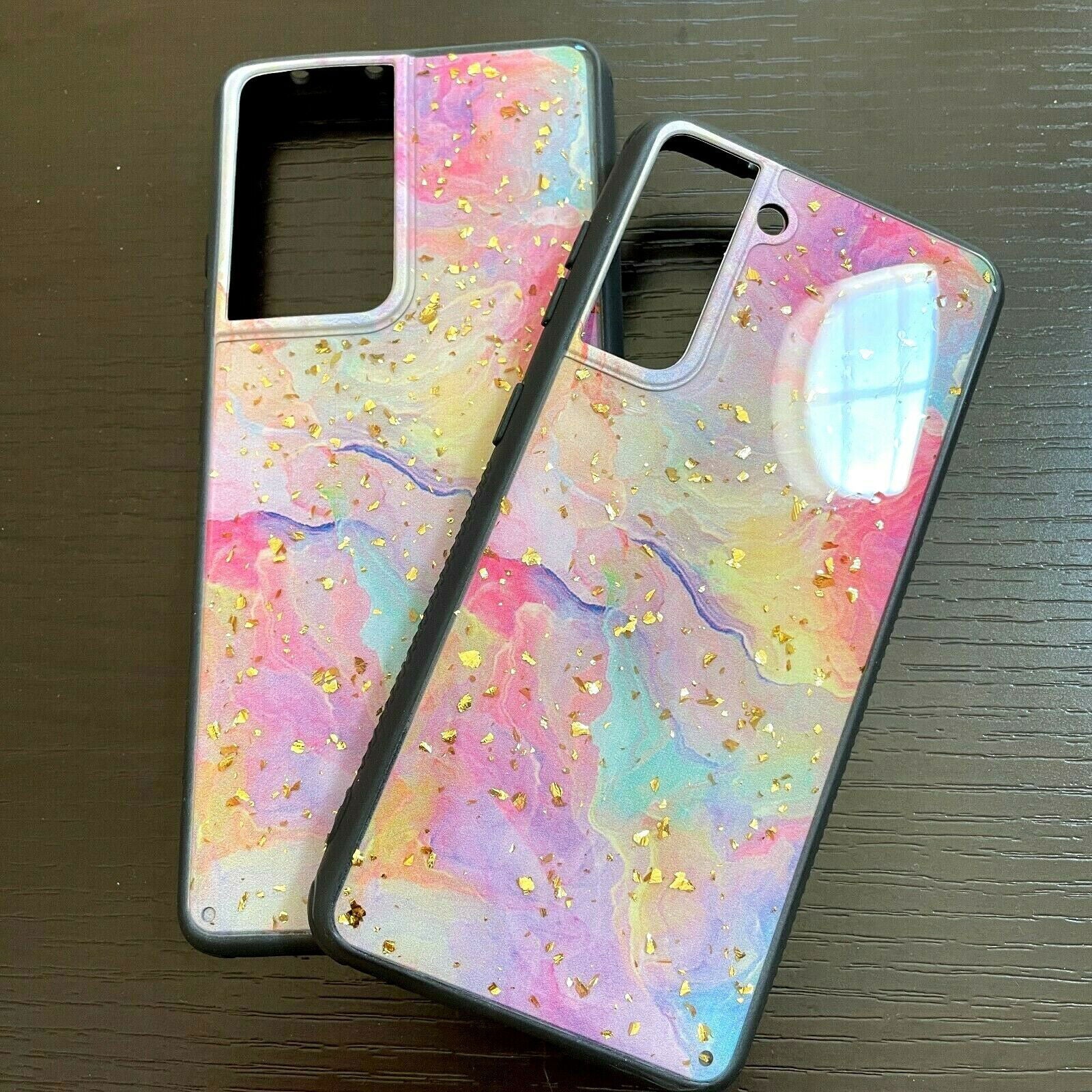 Hard Rubber Case Rainbow Shiny Marble for Samsung - carolay.co