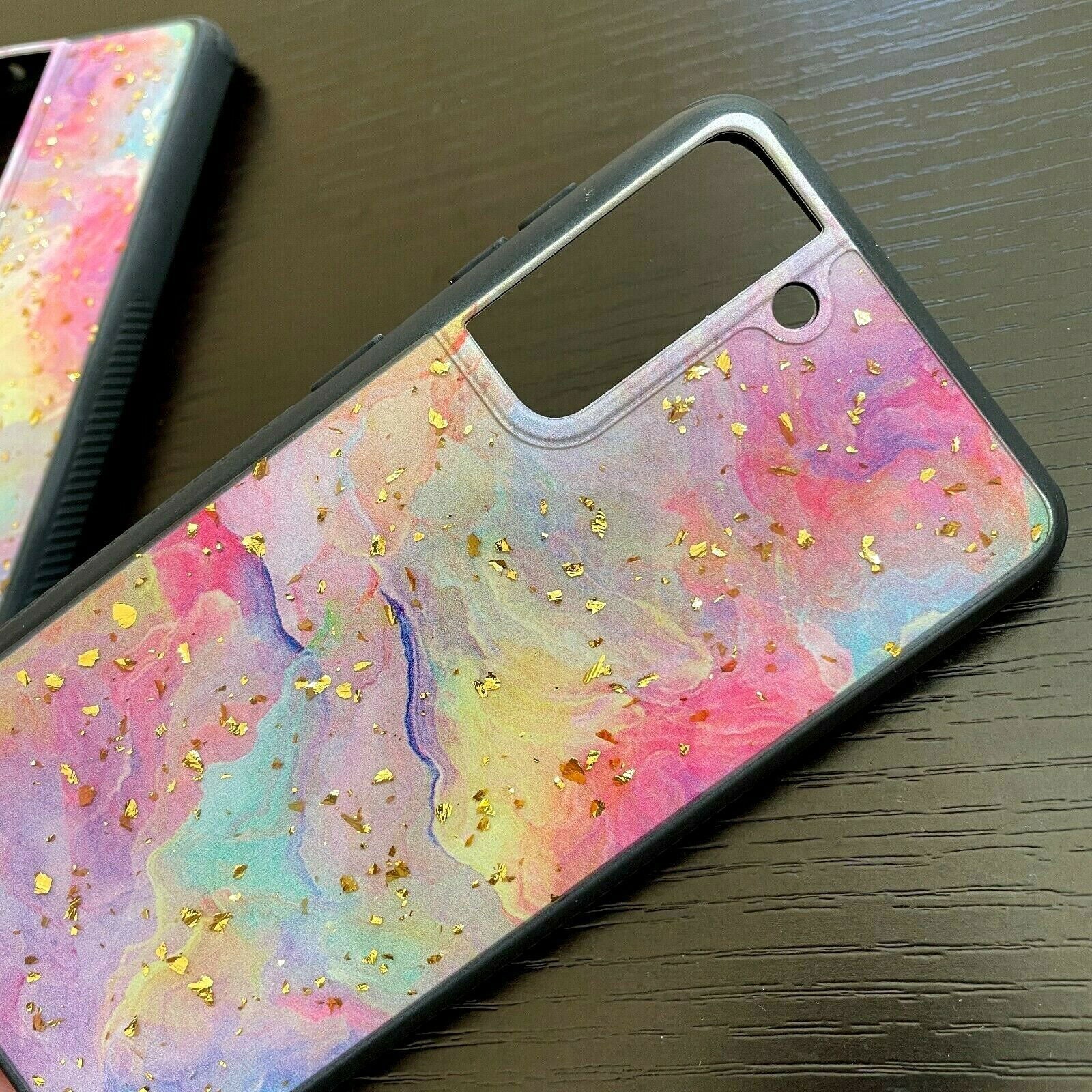 Hard Rubber Case Rainbow Shiny Marble for Samsung - carolay.co
