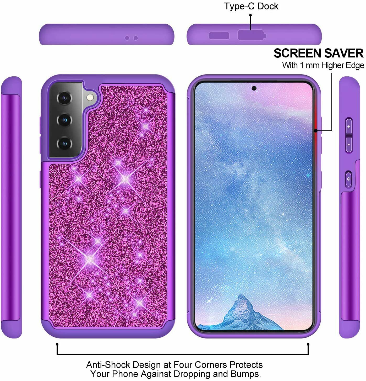 Hard Shiny Glitter Bling Case for Samsung S215G S21 Ultra - carolay.co