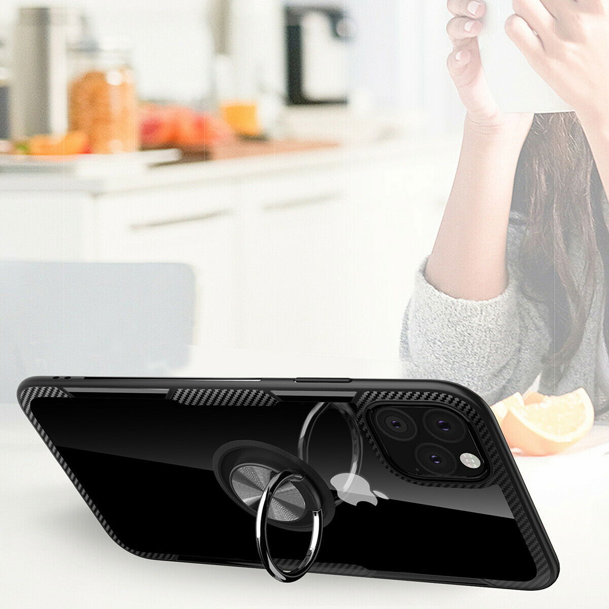 Hybrid Case Magnetic Stand Ring Holder Armor Rubber For iPhone - carolay.co