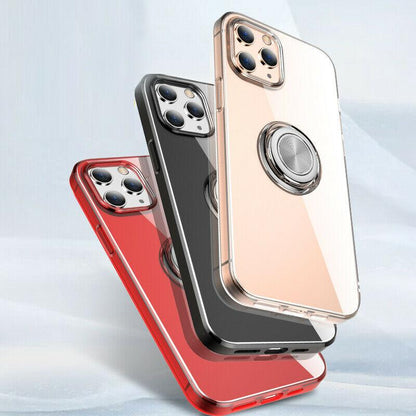 Hybrid Clear Back Ring Stand Shockproof Slim Case For iPhone - carolay.co