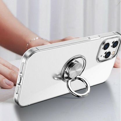 Hybrid Clear Back Ring Stand Shockproof Slim Case For iPhone - carolay.co