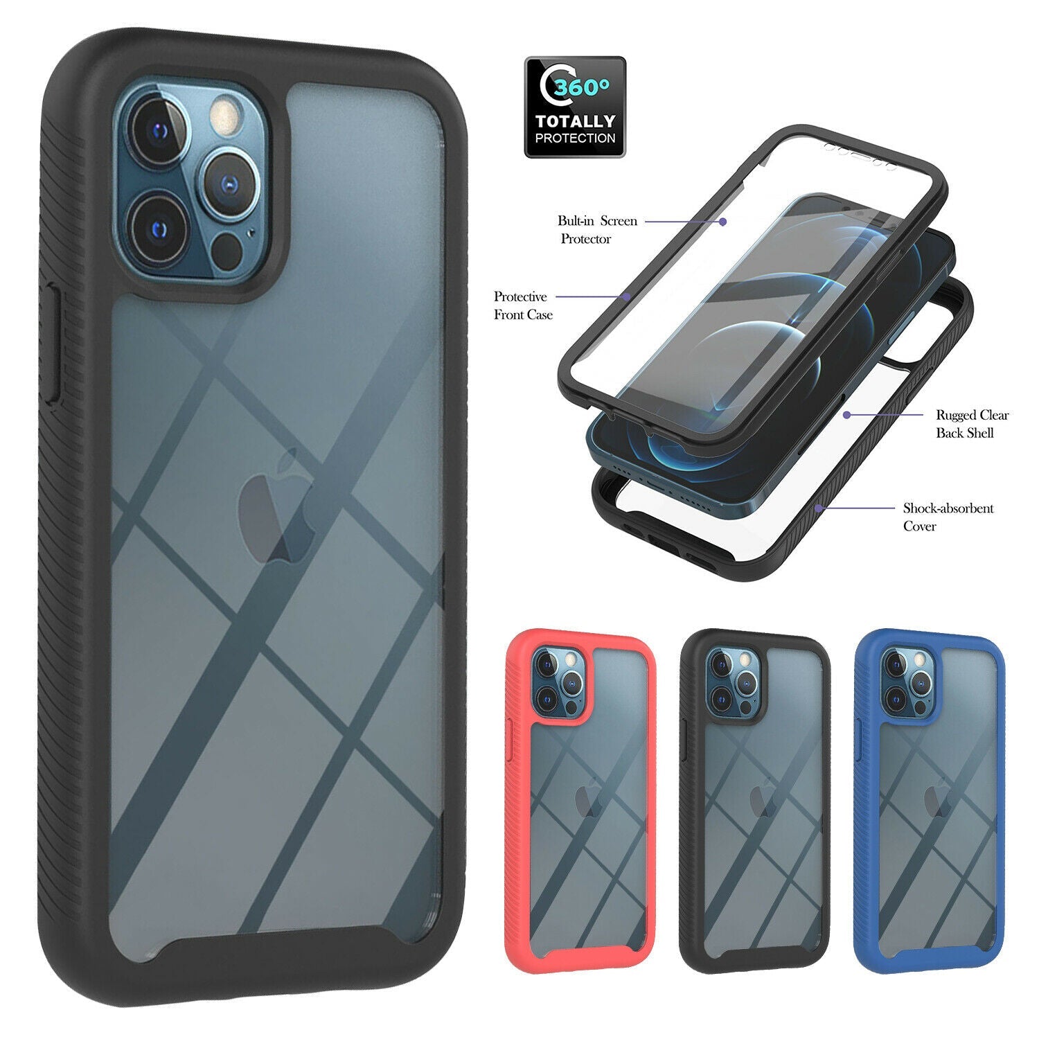 Hybrid Clear Cover + Screen Protector iPhone 13 - carolay.co