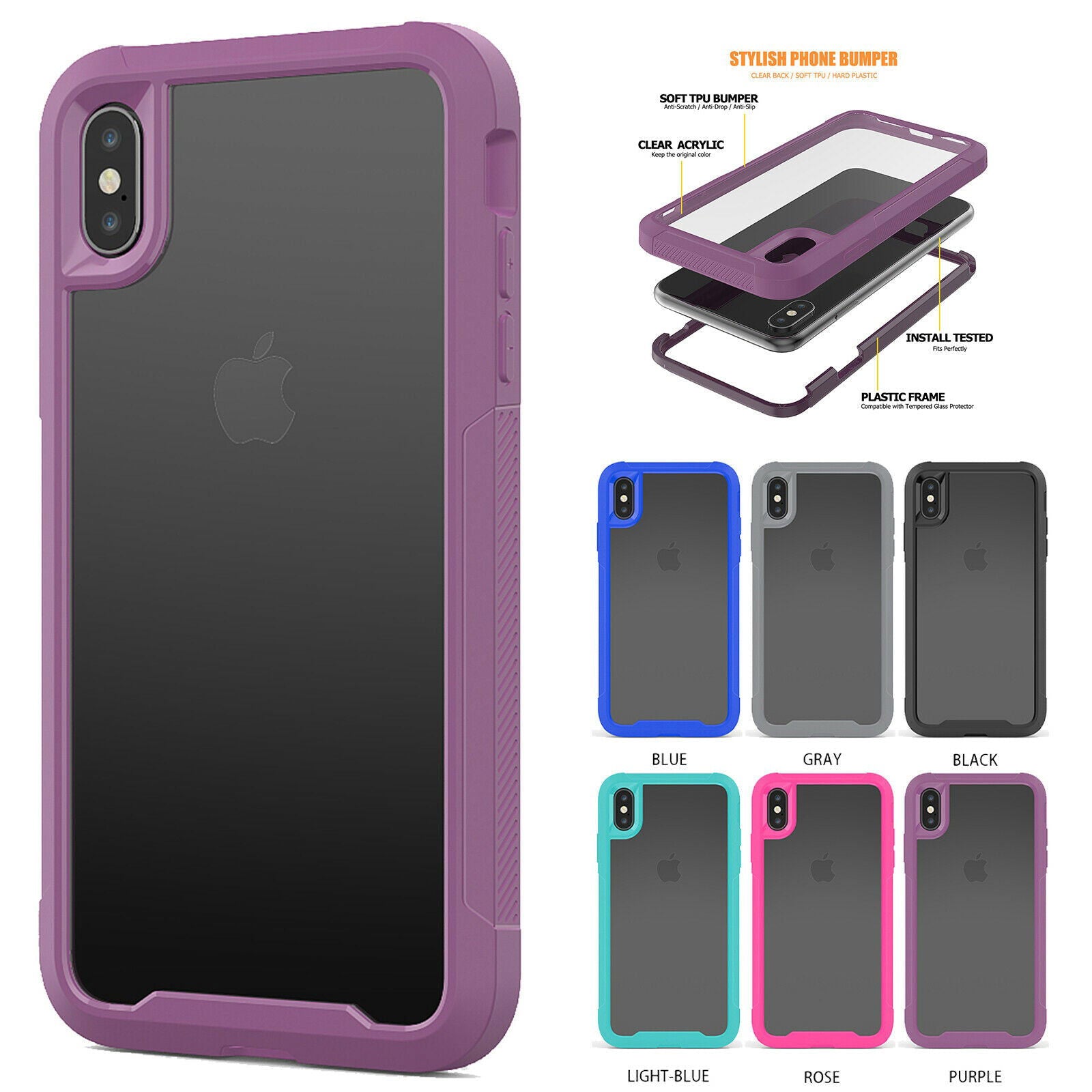 Hybrid Silicone Clear Ultra Slim Back Case For iPhone - carolay.co
