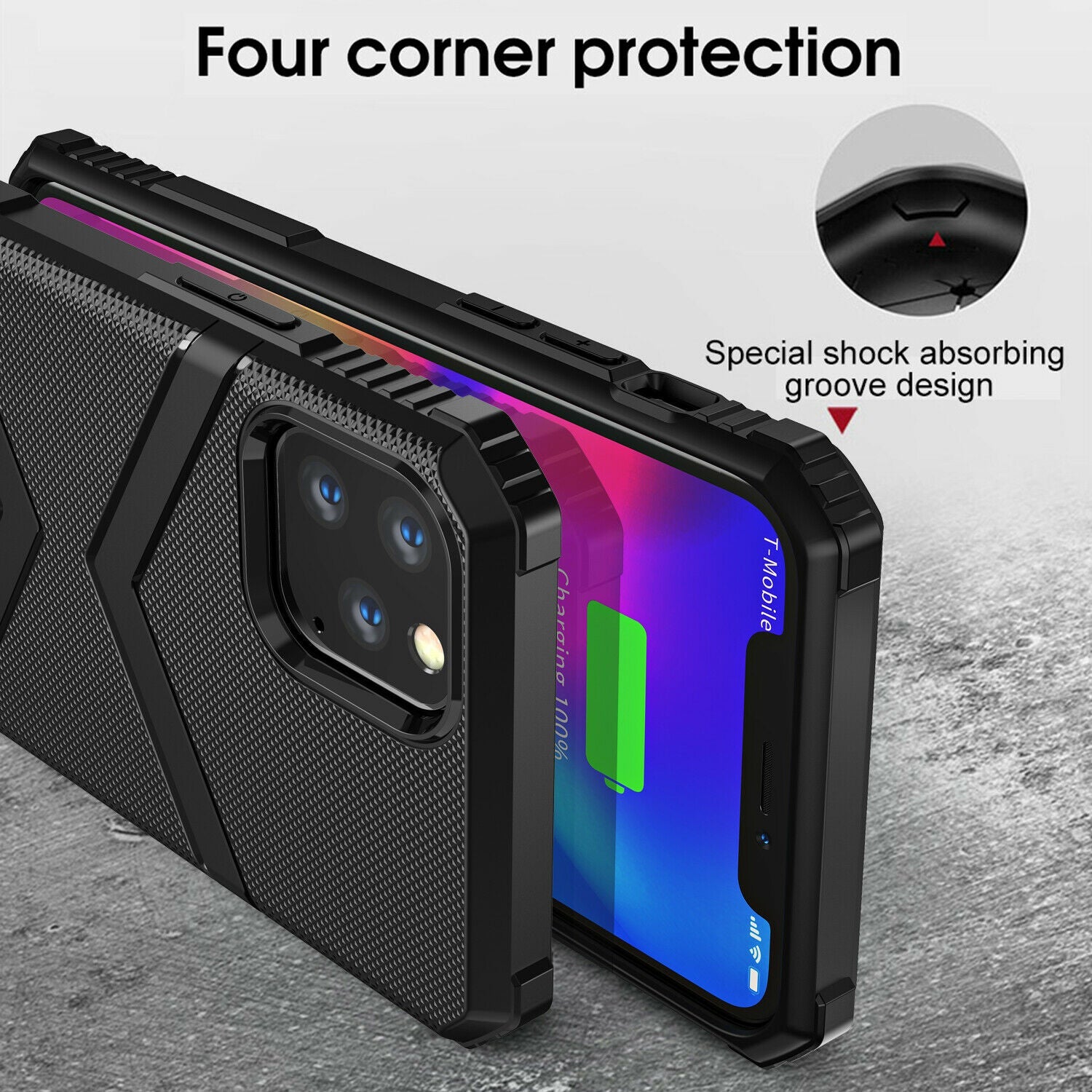 Hybrid Silicone Rubber Armor Heavy Duty Case For iPhone 11 Pro Max - carolay.co