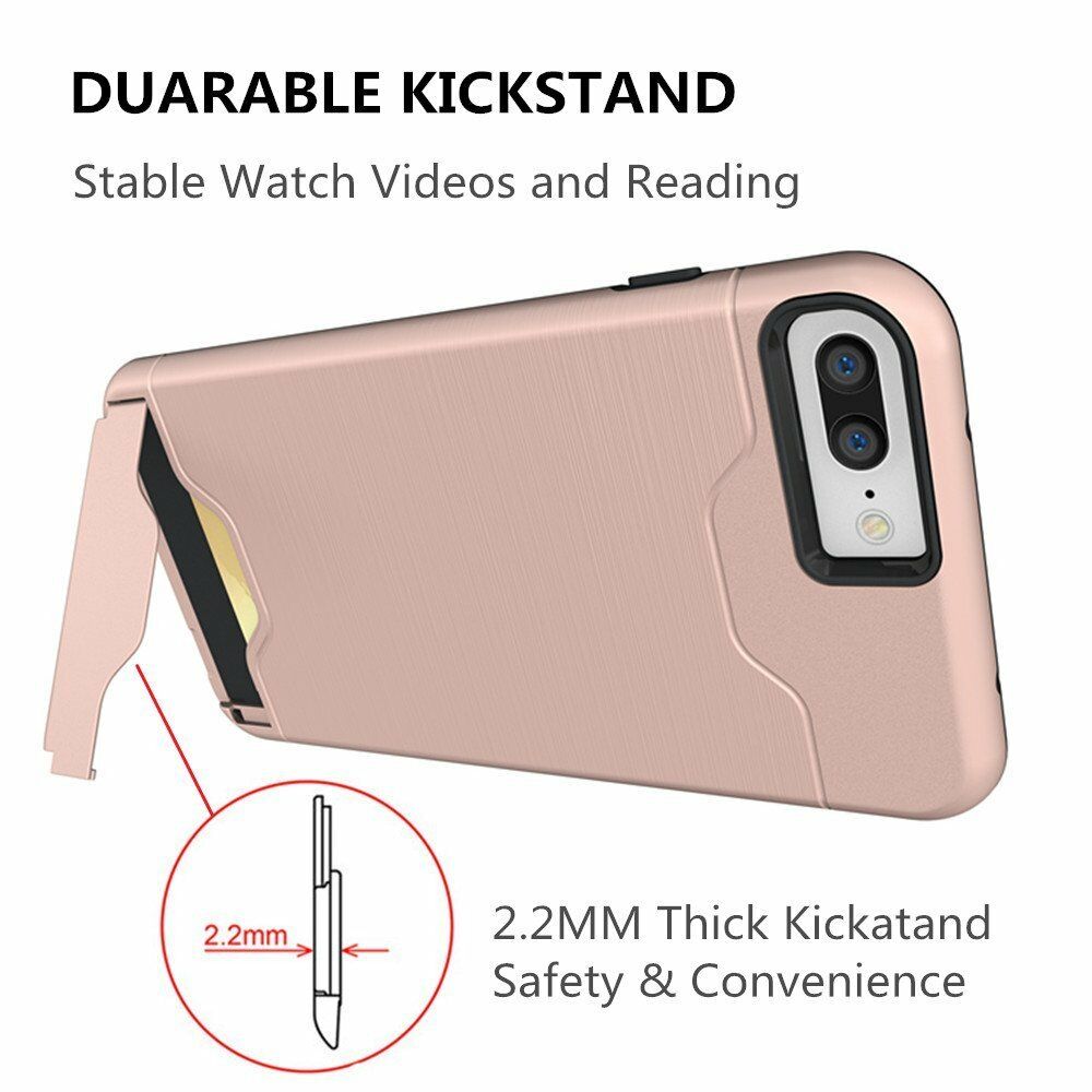Kickstand Card Pocket Armor Shockproof Hybrid Cover For iPhone - carolay.co