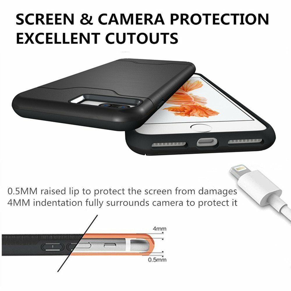 Kickstand Card Pocket Armor Shockproof Hybrid Cover For iPhone - carolay.co