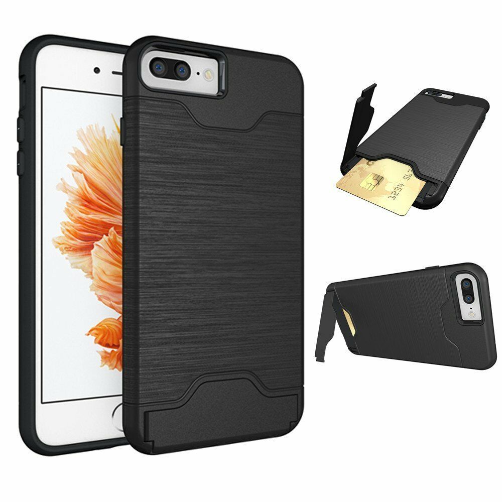 Kickstand Card Pocket Armor Shockproof Hybrid Cover For iPhone - carolay.co
