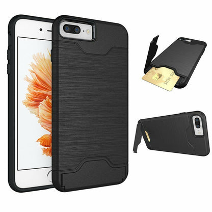Kickstand Card Pocket Armor Shockproof Hybrid Cover For iPhone - carolay.co