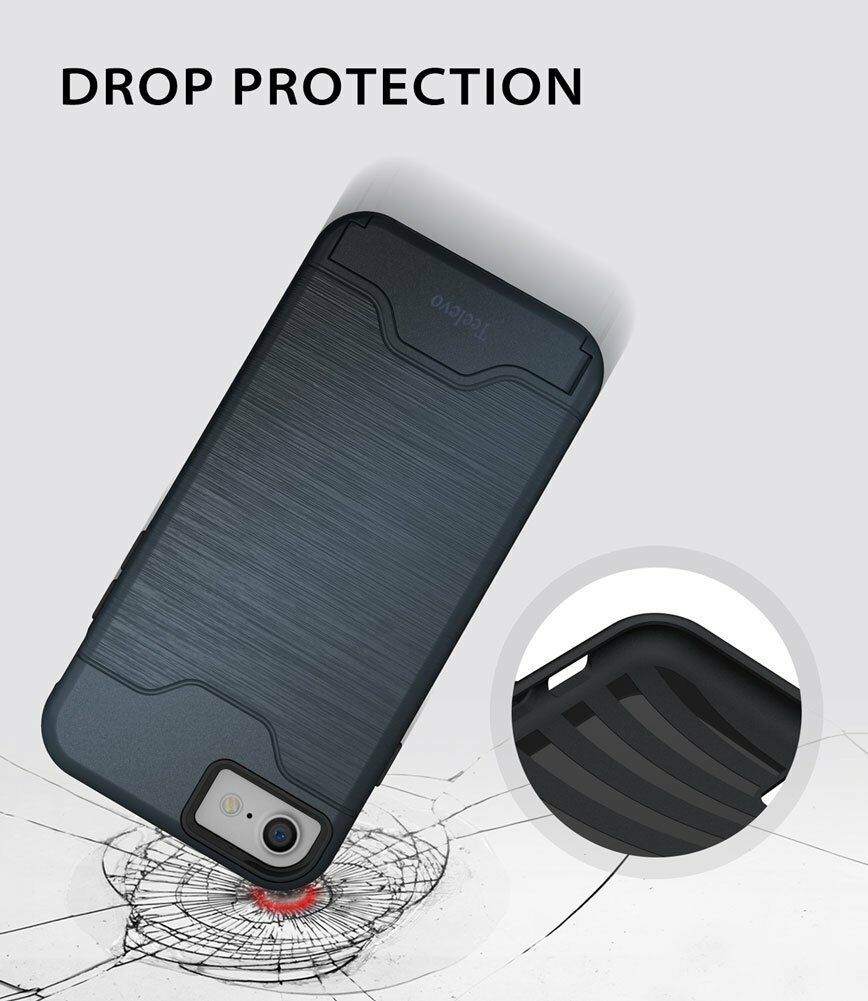 Kickstand Card Pocket Armor Shockproof Hybrid Cover For iPhone - carolay.co