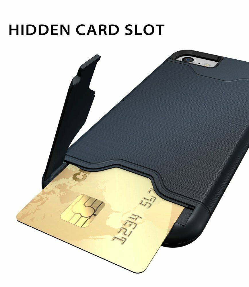Kickstand Card Pocket Armor Shockproof Hybrid Cover For iPhone - carolay.co