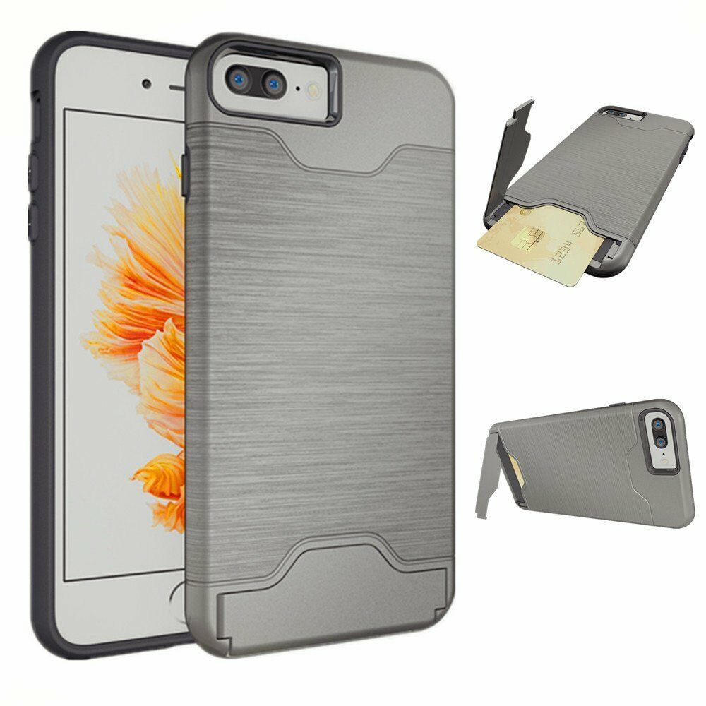 Kickstand Card Pocket Armor Shockproof Hybrid Cover For iPhone - carolay.co