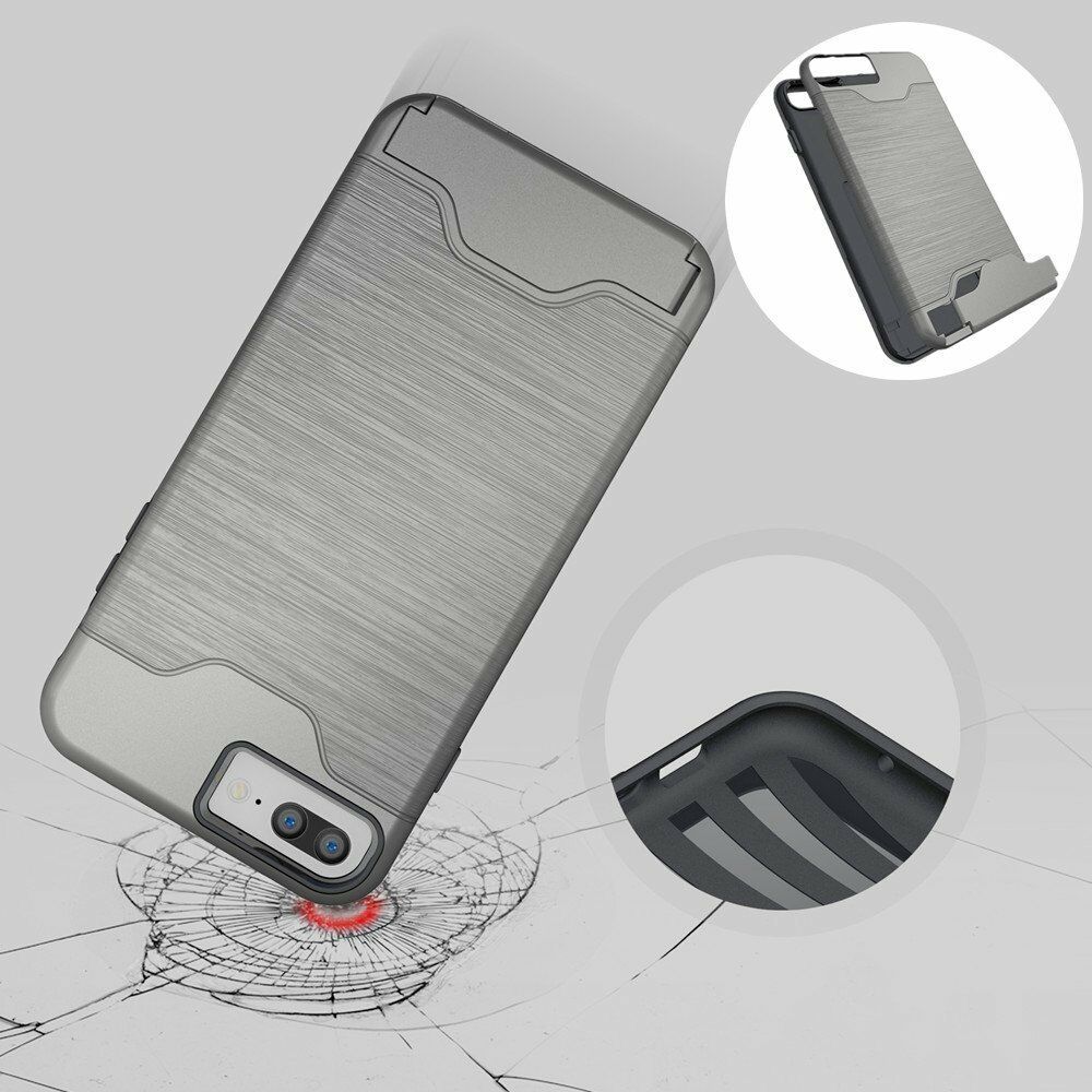 Kickstand Card Pocket Armor Shockproof Hybrid Cover For iPhone - carolay.co