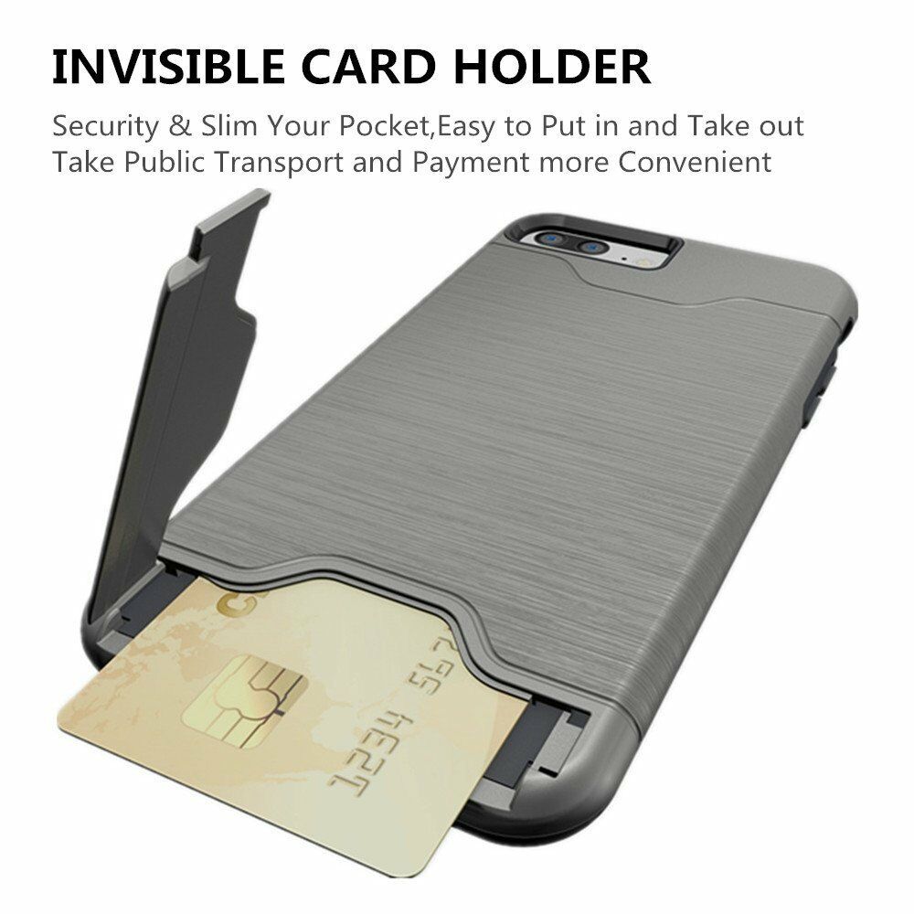 Kickstand Card Pocket Armor Shockproof Hybrid Cover For iPhone - carolay.co