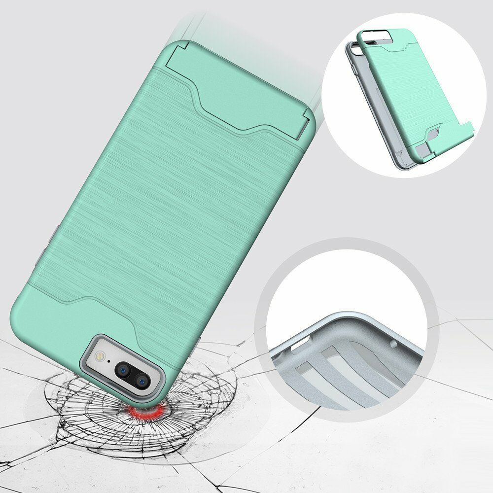 Kickstand Card Pocket Armor Shockproof Hybrid Cover For iPhone - carolay.co